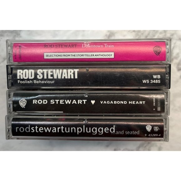 Rod Stewart Rock Cassette Lot of 4 Foolish Behaviour Vagabond Heart Unplugged - Picture 2 of 10